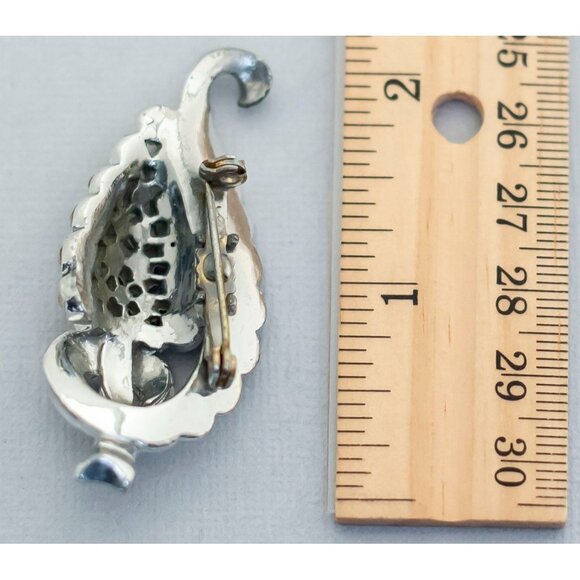 Vintage Art Nouveau Rhinestone Spiral Art Brooch by Coro CY1 - Picture 2 of 2